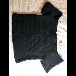 Smocked off the shoulder crop top